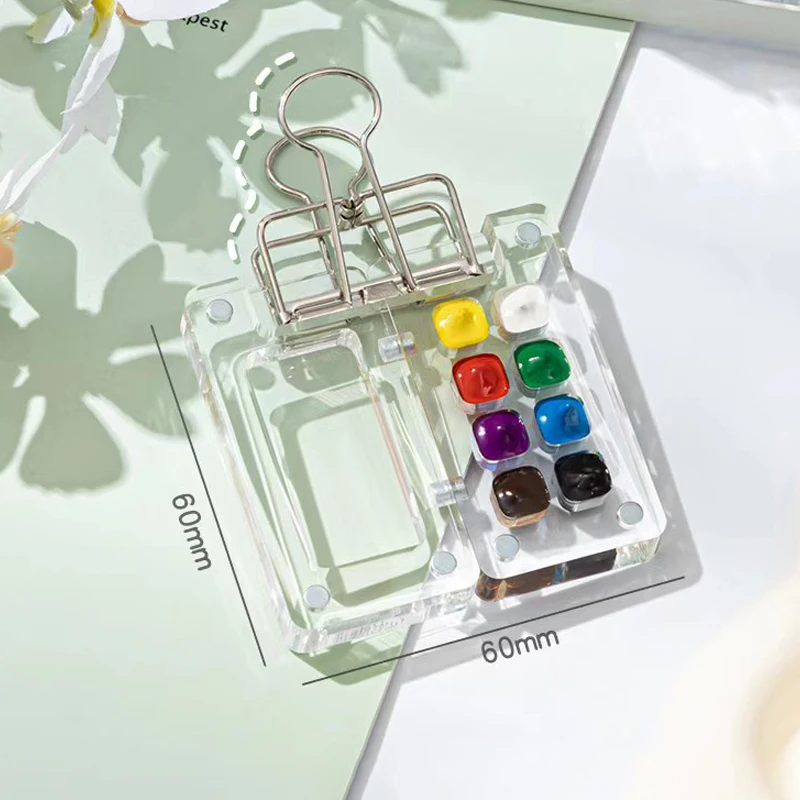8/15 Grids Acrylic Mini Watercolor Palette Portable Paint Box Travel Painting Tray Art Supplies