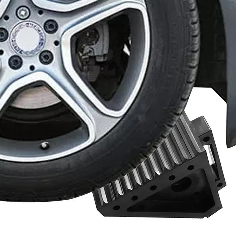 

Rubber Wheel Chock Solid Heavy Duty Rubber Wheel Toppers Durable Tire Stopper With Handle For Cars Trucks Motorcycles RVs