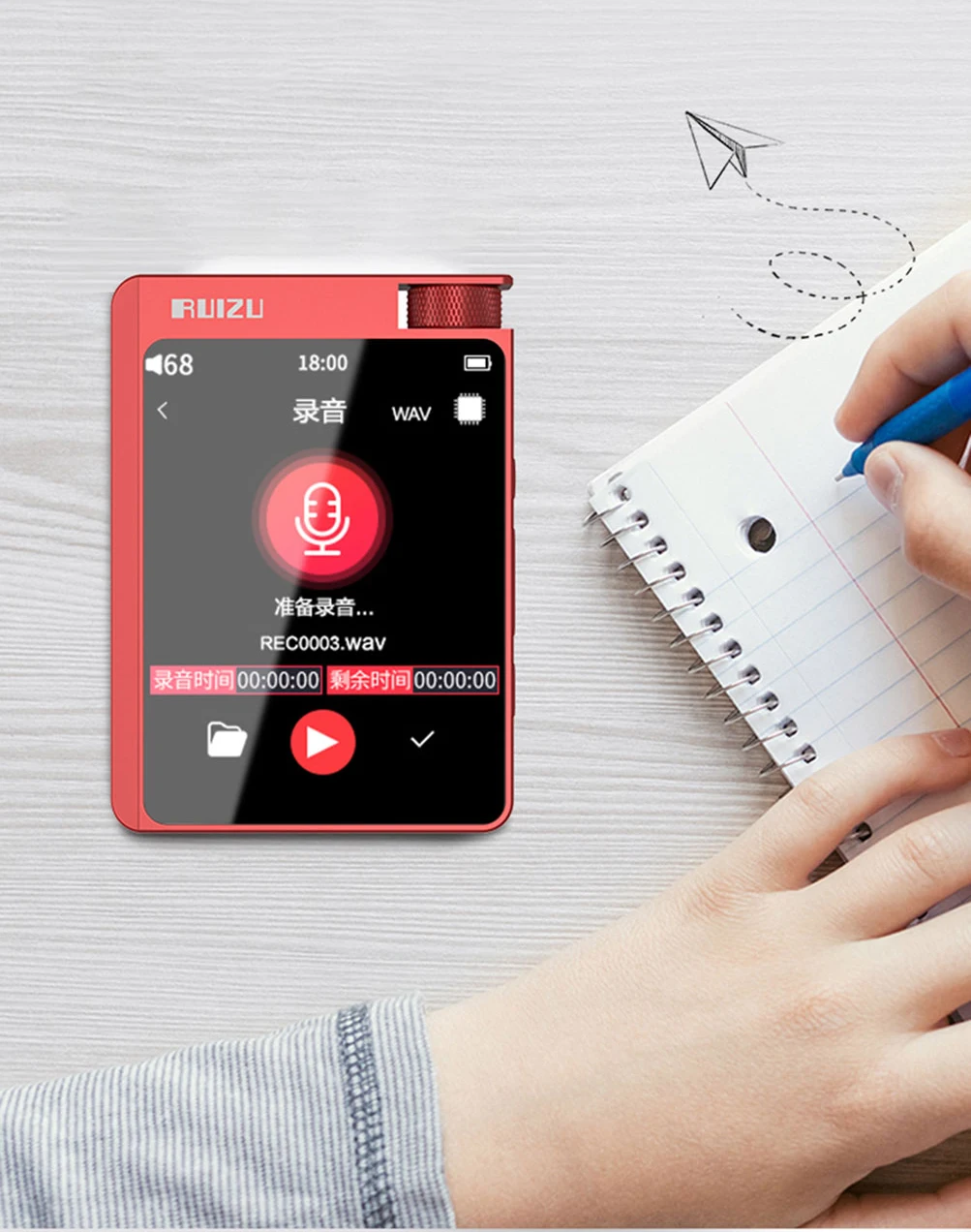 RUIZU A55 16G HiFi плеер с Bluetooth 5.0 поддержка эквалайзера аудио музыкальный портативный FM
