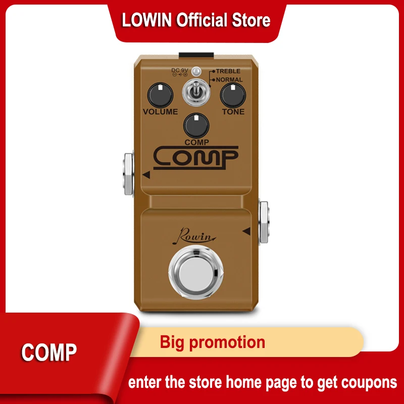 Rowin Compressor Guitar Effect Pedal Guitar Comp Pedal True Bypass LN-333