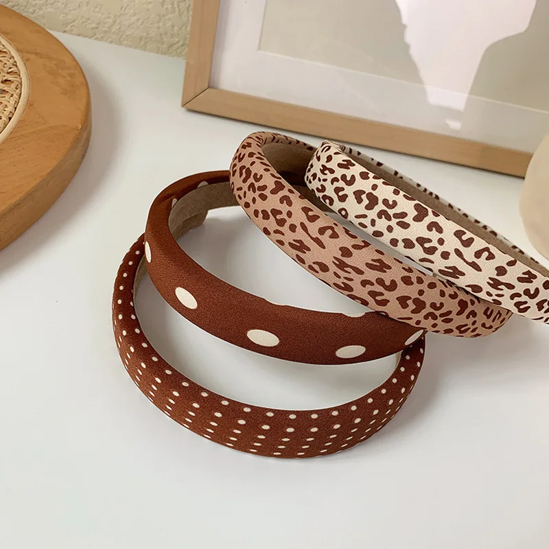 Модные широкие повязки для волос с леопардовым принтом женщин головной убор