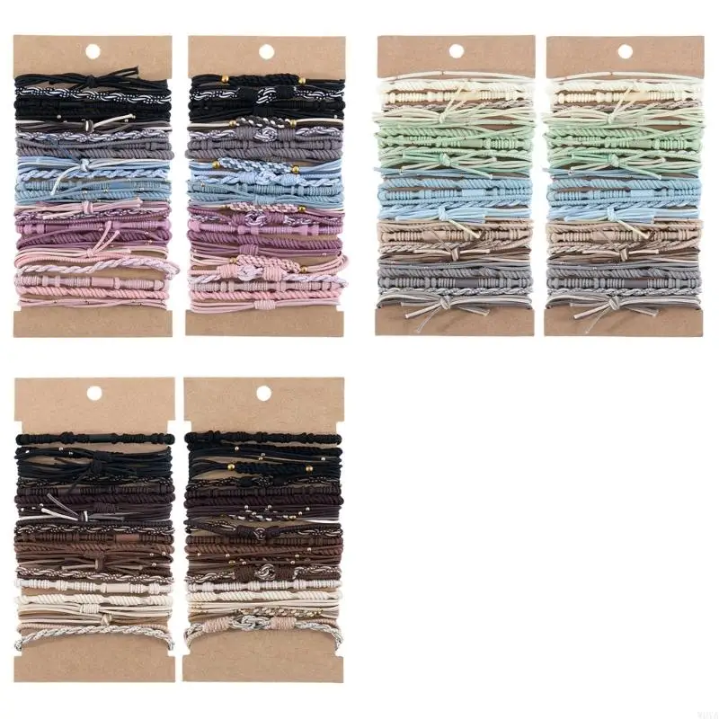 W0YA 24PCS Многопользование ручной плетения для волос эластики модные аксессуары