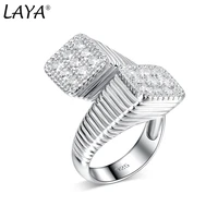 laya 925 sterling silver abstract statement ring for men two colors shining zircon unique design original modern luxury jewelry