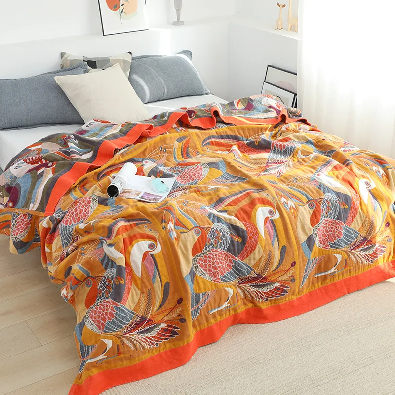 

Birds Cotton Blanket Beds Sofa Bedspread 200*230 150*200 Pillowcases 48*74 High Quality