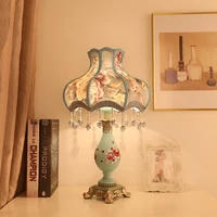 2022 new european style fabric vertical table lamp remote control retro bedside lamp for living room creative indoor decor lamp