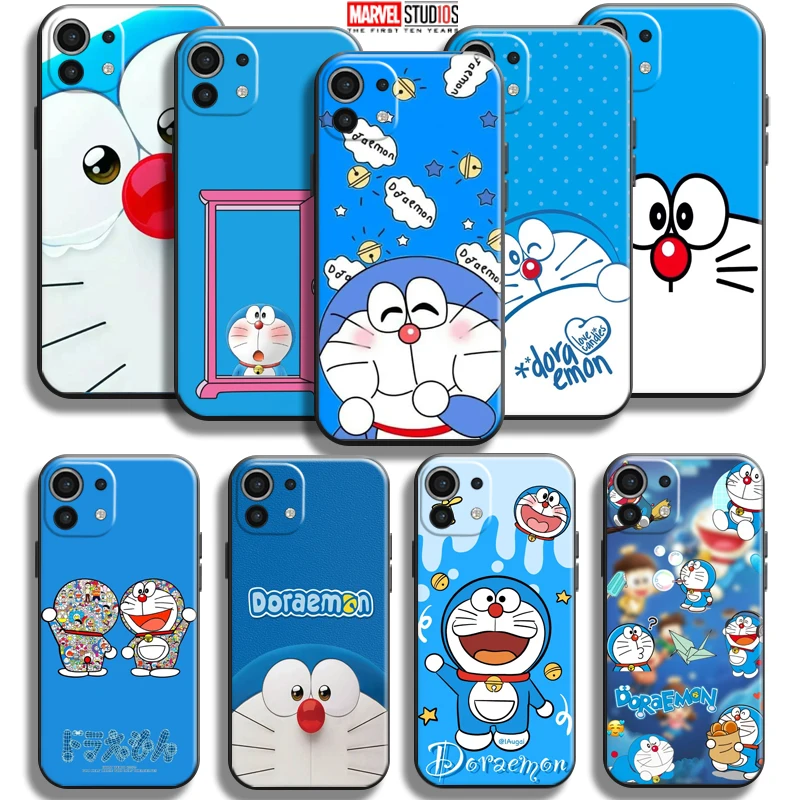 

Anime Doraemon Phone Case For Xiaomi Mi 11 11 Lite 5G Back Black Carcasa Soft
