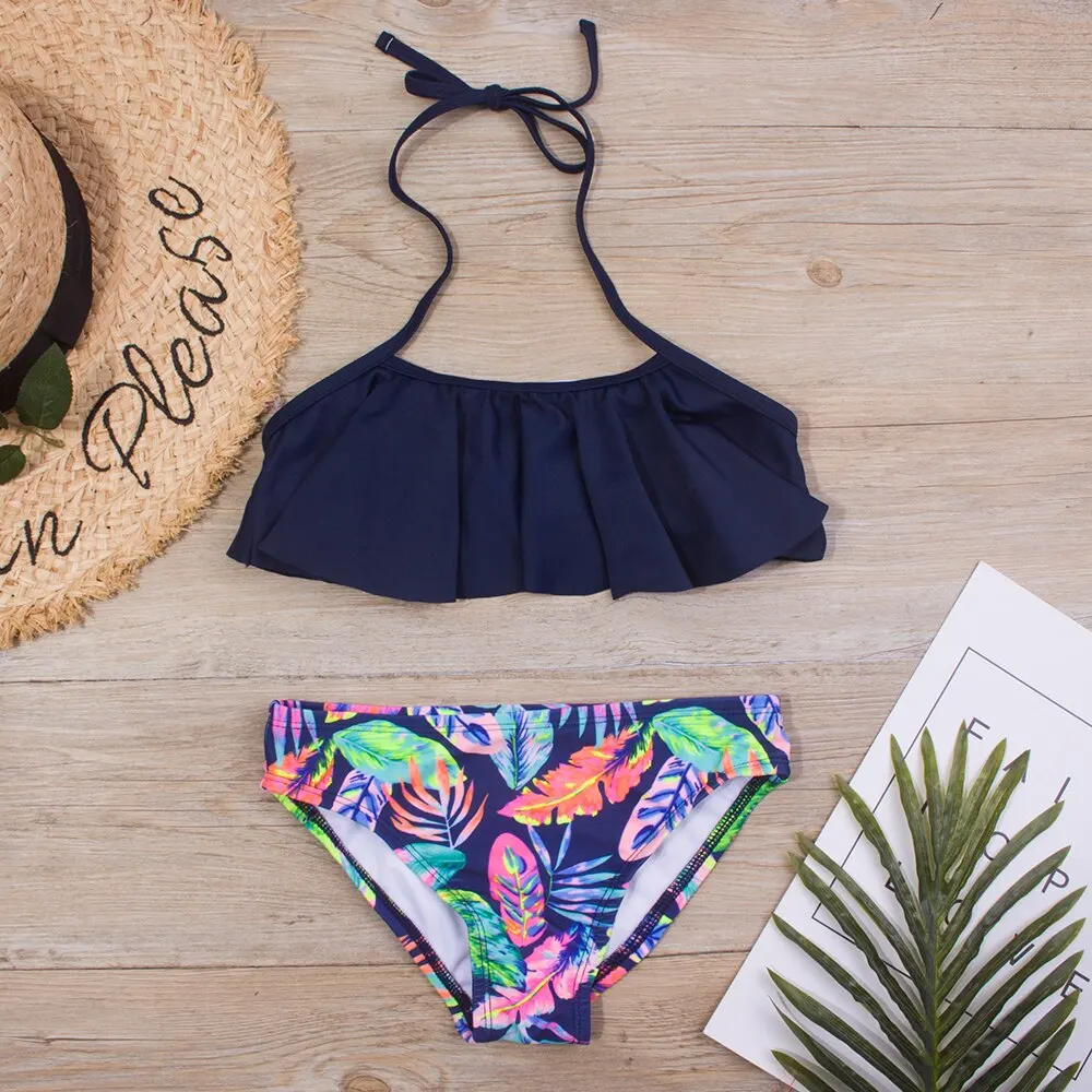 

Multi Style Kids Girls Bikini Set 2021 New Print Girls Kids Swimwear Swimsuit Summer Children Biquini Infantil Bathing Suit A369