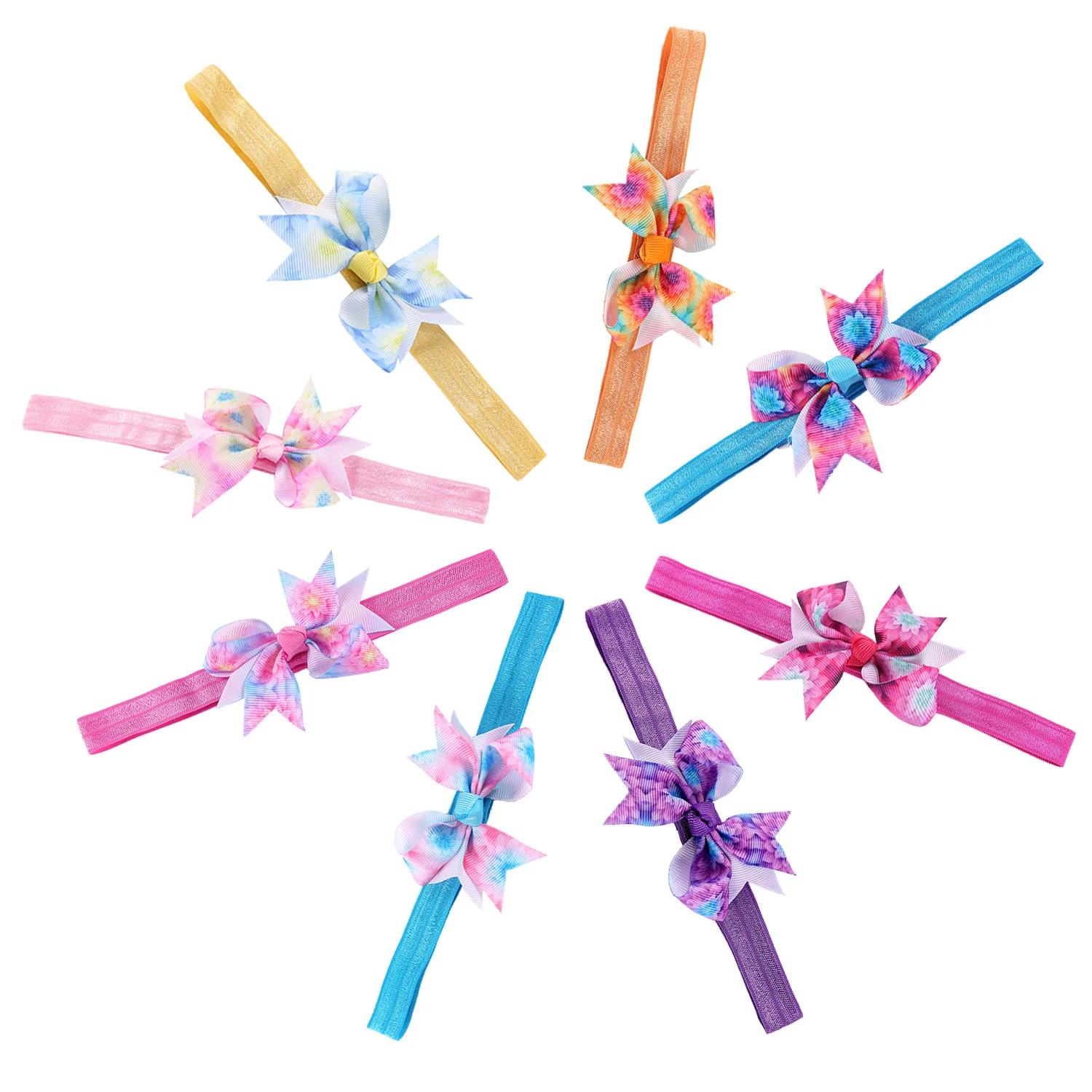 

Детская эластичная повязка для волос с бантом «Ласточкин хвост», 2 шт.