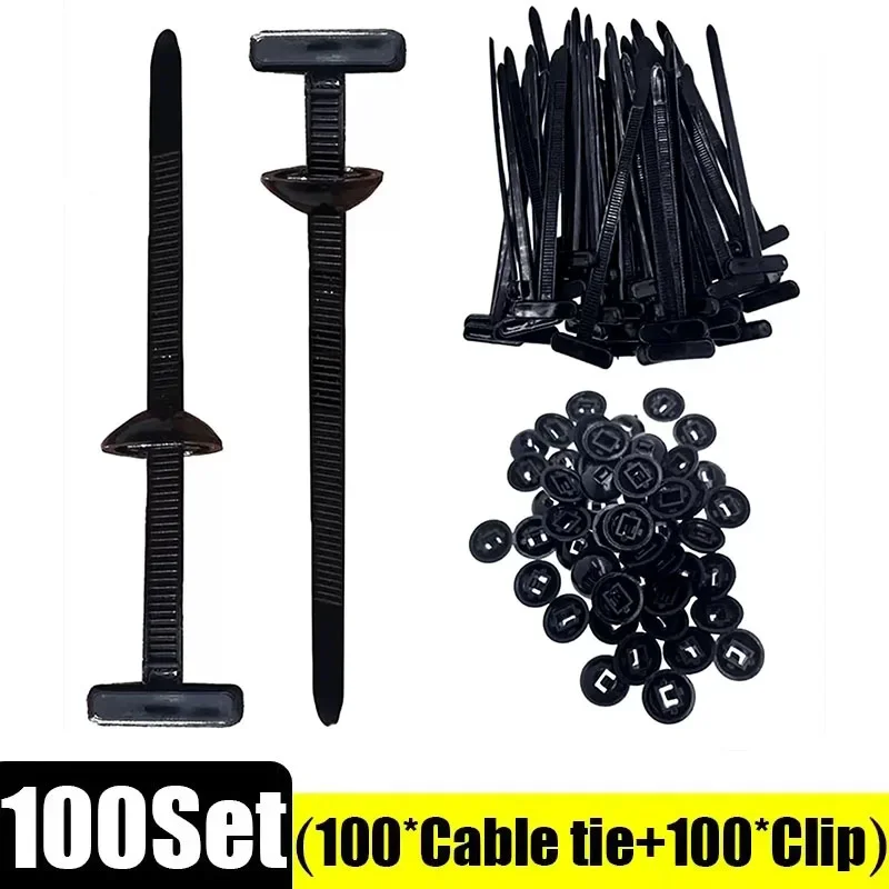 

Нейлоновые кабельные стяжки с зажимами, 300 шт.