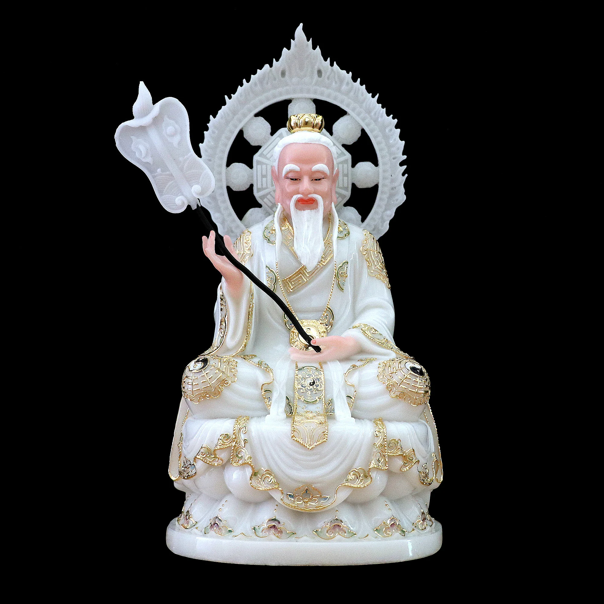 

38cm large HOME family protection Temple Altar Worship Taoism ZU SHI TAI SHANG LAO JUN God gilding jade BUDDHA FENG SHUI statue