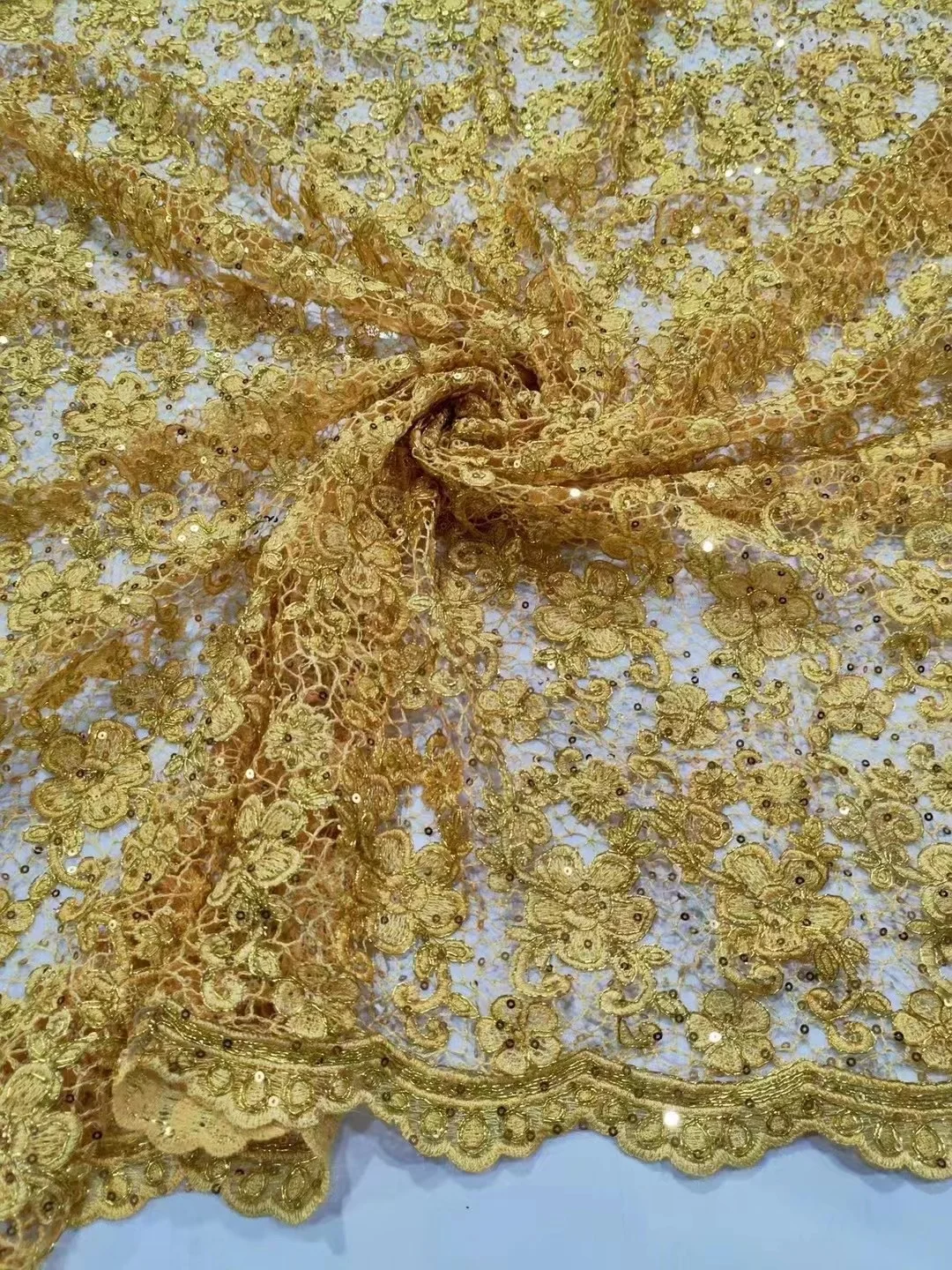 

African Cord Lace Fabric Nigerian Lace Fabric 5 Yards/pcs Milk Silk Lace Water Soluble Lace For Wedding Party