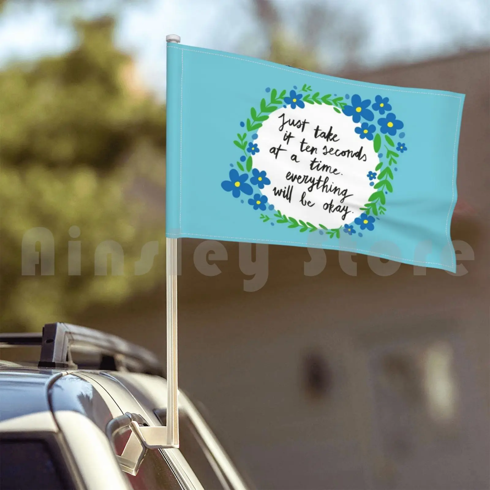 Десять секунд | Синий декоративный флаг на открытом воздухе Автомобильный