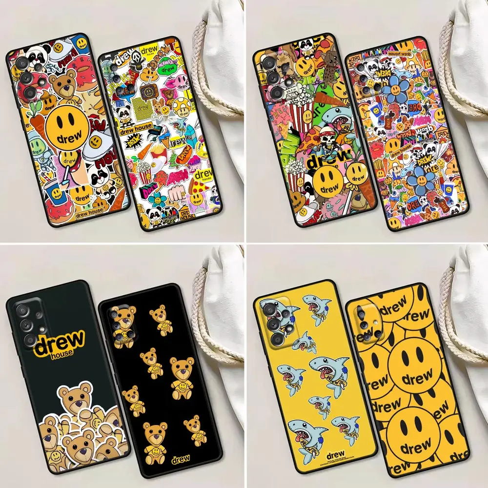 

J-Justins-Biebers-D-Drews-Houses Black Case For Samsung Galaxy A52 A73 A53 A72 A71 A51 A41 Note 20 Ultra 5G 10 9 Silicone Cover
