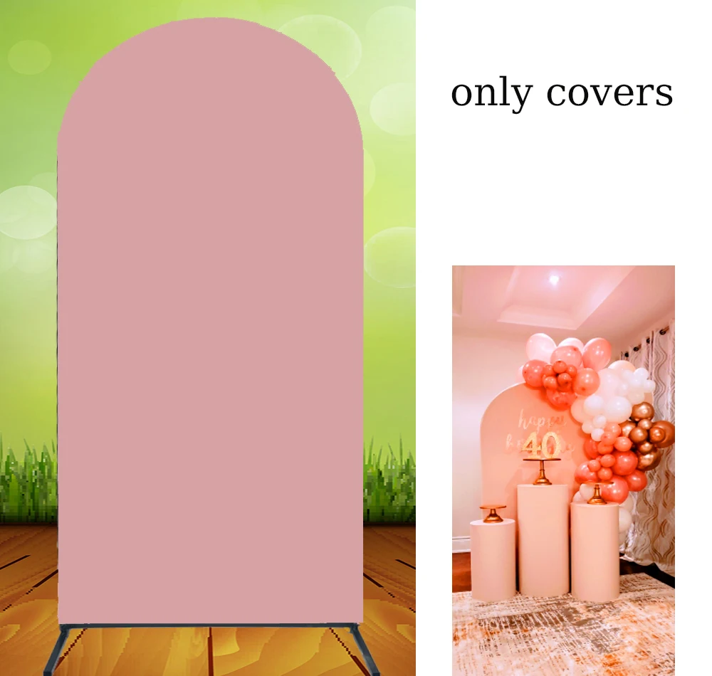 Телесно-розовый чехол с аркой однотонный Блестящий Фон для дня рождения Декор