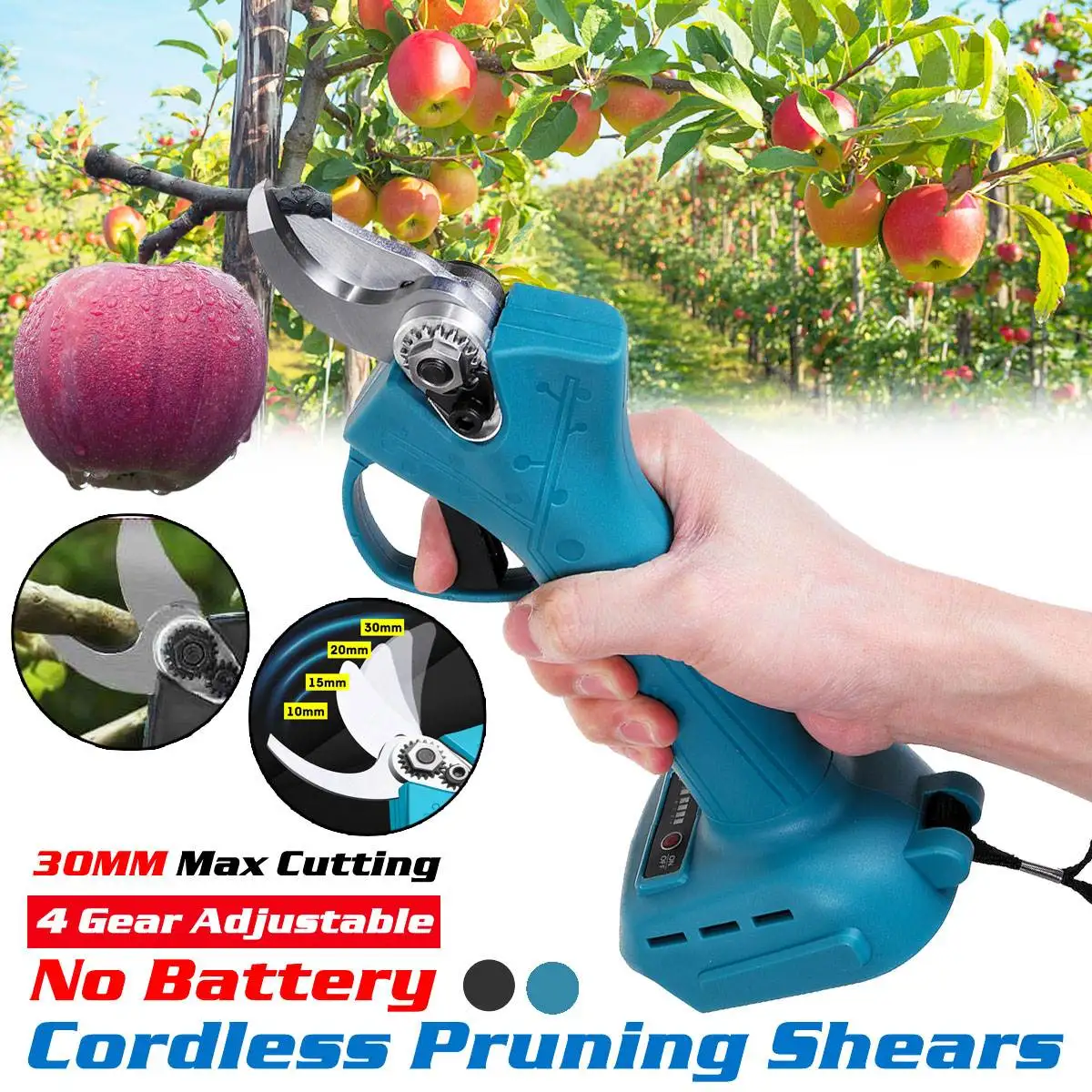 18V 4 Gear Brushless Pruner Cordless Pruning Shear Fruit Tree Bonsai Electric Tree Branches Cutter compatible Makita Battery