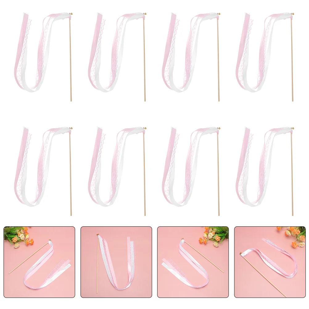 

Wedding Ribbon Fairy Streamers Wands Party Sticks Stick Wand Favors Off Send Dancing Wish Bell Streamers Stick Wands