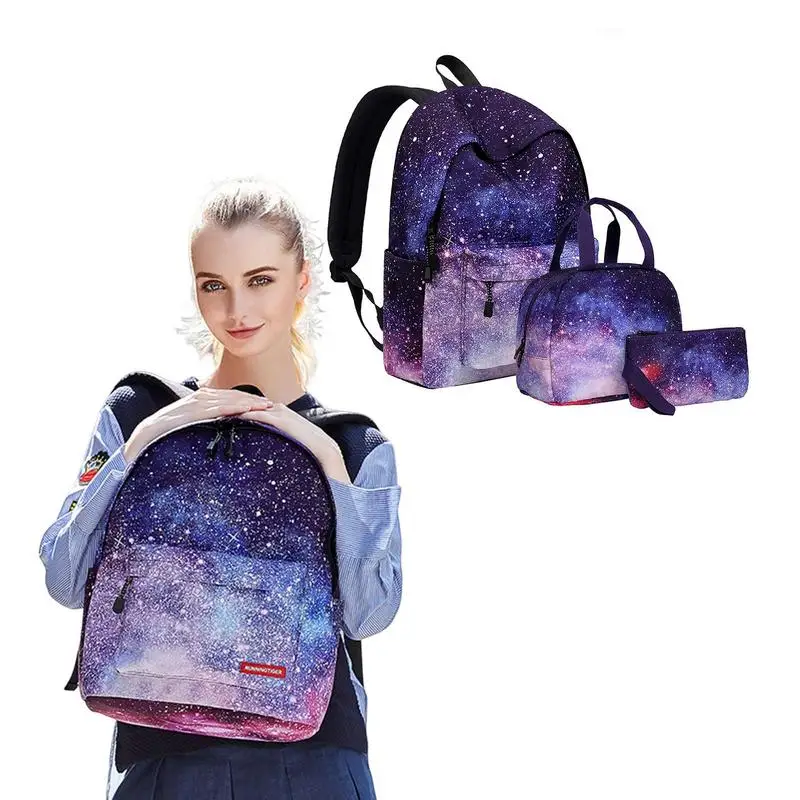 

Backpack Combo Set Waterproof Wear-resistant Starry-Sky School Bag Bookbag Daypack Bookbag Set For Men Women Boys Girls College
