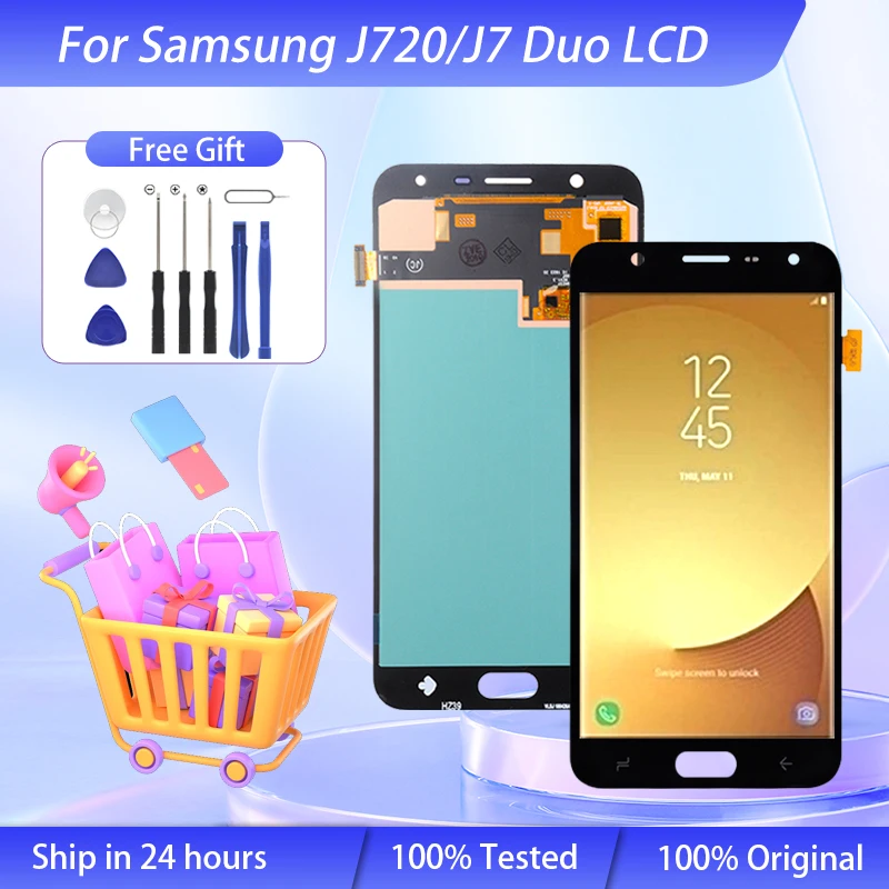

Wholesale 5.5 Inch OLED For Samsung Galaxy J720 Lcd With Touch Screen J7 Duo 2018 Display Digitizer Assembly J7 2018 J720F