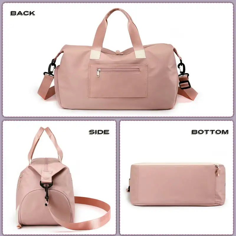 Premium Quality, Durable & Versatile Pink Travel Duffel Bag with Wet Pocket & Shoes Compartment - Perfect Overnight Bag For Men
