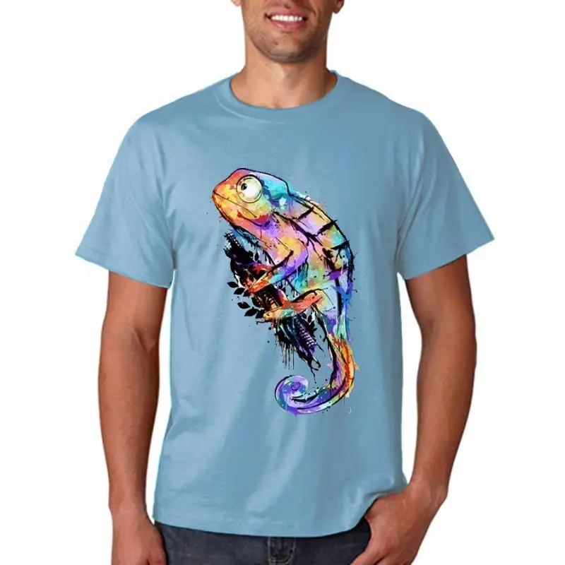 

Summer men Novelty T shirt Cute chomeleon Design Tops Hot SolesTee Shirts Couple t-shirts(1)