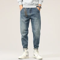 mens jeans korean autumn new slim pencil denim pants spring full length trousers streetwear pants for men