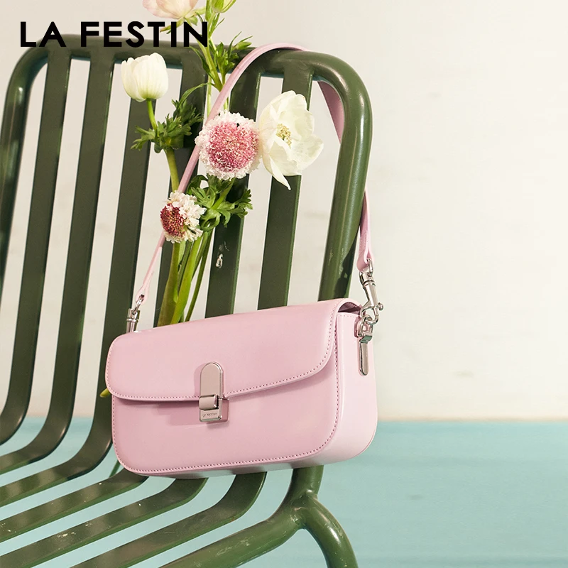 LA Festin 2024 Женская Модная Сумка Через Плечо Сумка-седло Мягкая Кожаная Сумка-багет