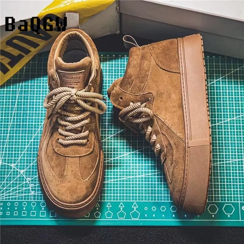 Кроссовки мужские на платформе Вулканизированная подошва высокие кеды