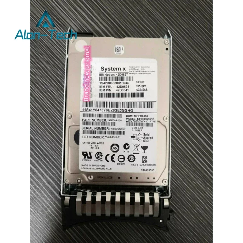 Для I-BM 42D0637 42D0638 42D0639 Жесткий диск SAS емкостью 300 ГБ 10 тыс. об/мин 2 5 дюйма 90% новые