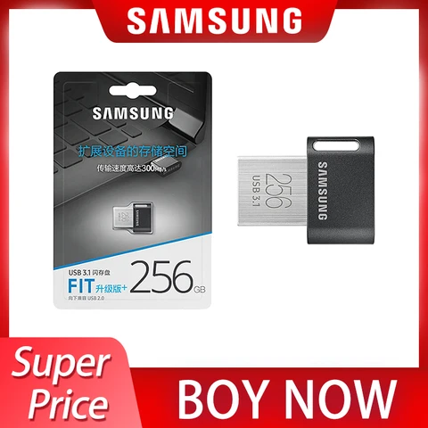 100% Оригинальный USB 3,1 Samsung FIT PLUS, USB флеш-накопитель 64 ГБ, 128 ГБ, 256 ГБ, высокоскоростной флеш-накопитель 300 МБ/с, карта памяти, USB флешка