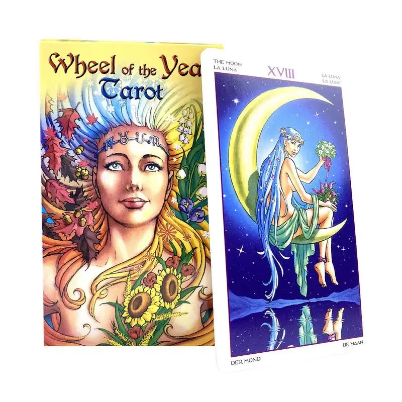 

Wheel Of The Year Tarot Cards English Version Fun Deck Table Divination Fate Board Games Playing For Party