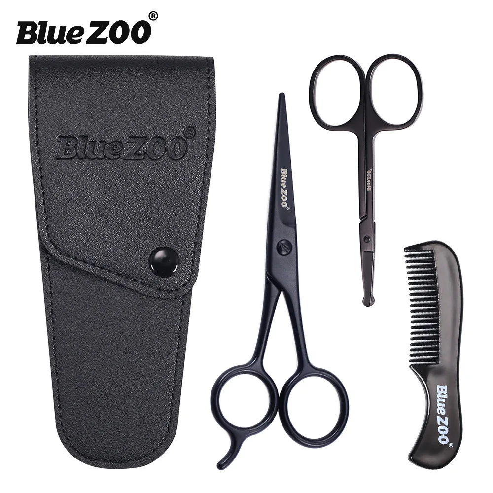 

Black Professional Stainless Steel Facial Hair Scissors for Men Moustache Scissor Beard Trimming Grooming Safety