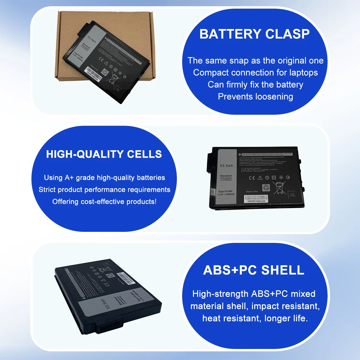 Аккумулятор для ноутбука SARKAWNN XVJNP J1KND 11.4V 53.5Wh для Dell Vostro 3400 3401 3402 3500 3501 3502; Inspiron 15 3501 3502 3505 (art.: 3920dcdc7484b) - 3920dcdc7484b