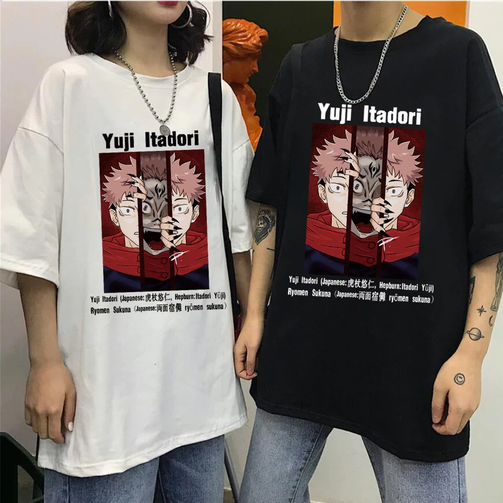 

Unisex Hot Anime T-Shirt Jujutsu Kaisen Itadori Short Sleeves Casual Loose Man Woman Summer