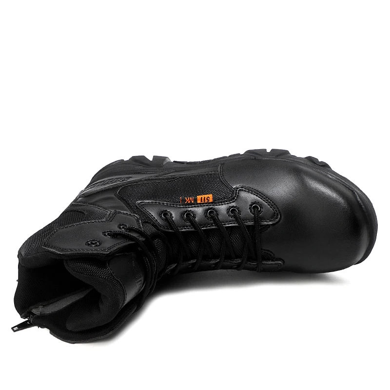 HIKEUP Men‘s Combat Boots Mountaineering Shoes Outdoor Field Training Boots Military Camping Waterproof High Quality