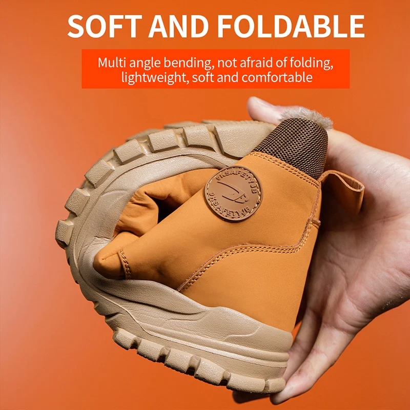 Рабочие ботинки с металлическим носком цвет черный/песочный размер 39-46