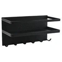 3 Tiers Refrigerator Rack Magnetic Side Storage Organizer Folding Fridge Spice Rack Kitchen Shelf Hooks Holders