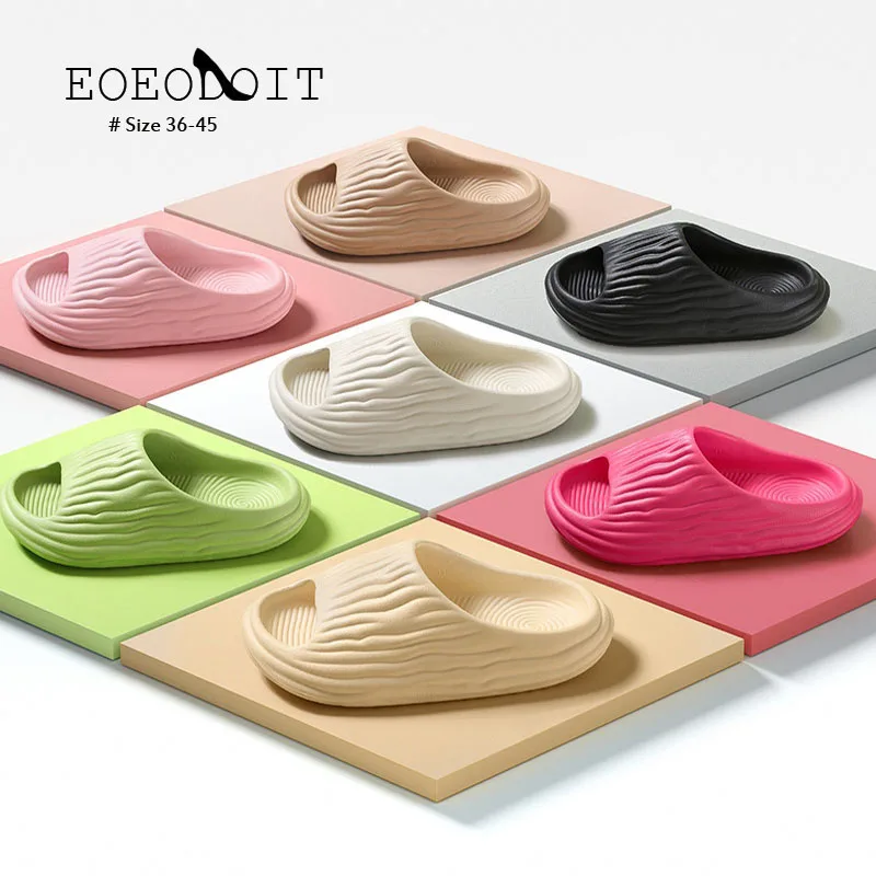 

Men Women House Shoes Platform Slippers Indoor Home Non-slip Slippers Peep Toe