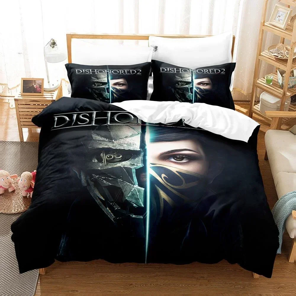 Фото Игровой комплект постельного белья с 3d принтом Dishonored, пододеяльник, комплект постельного белья, пододеяльник, наволочка King Queen Twin Size для мальчиков и девочек, взрослых №4
