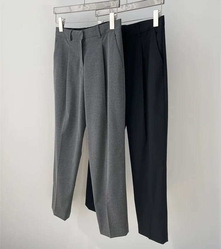 Wool Suit Pants Women High-end Slim Fit High-waisted Straight-leg Casual All-match Cigarette Pants