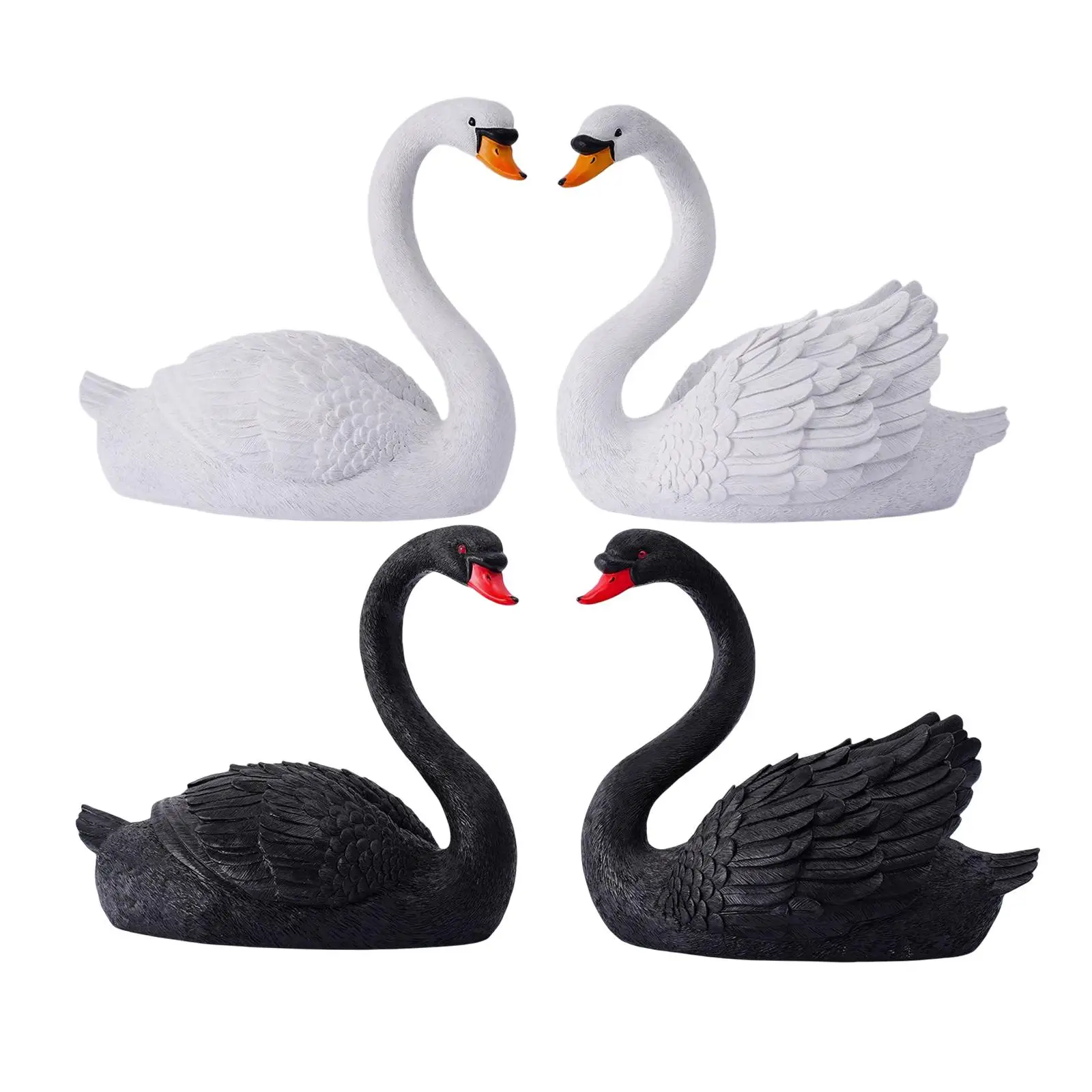 Swan Sculpture Statue Home Decor Collectible Figurines Resin for Desk Office