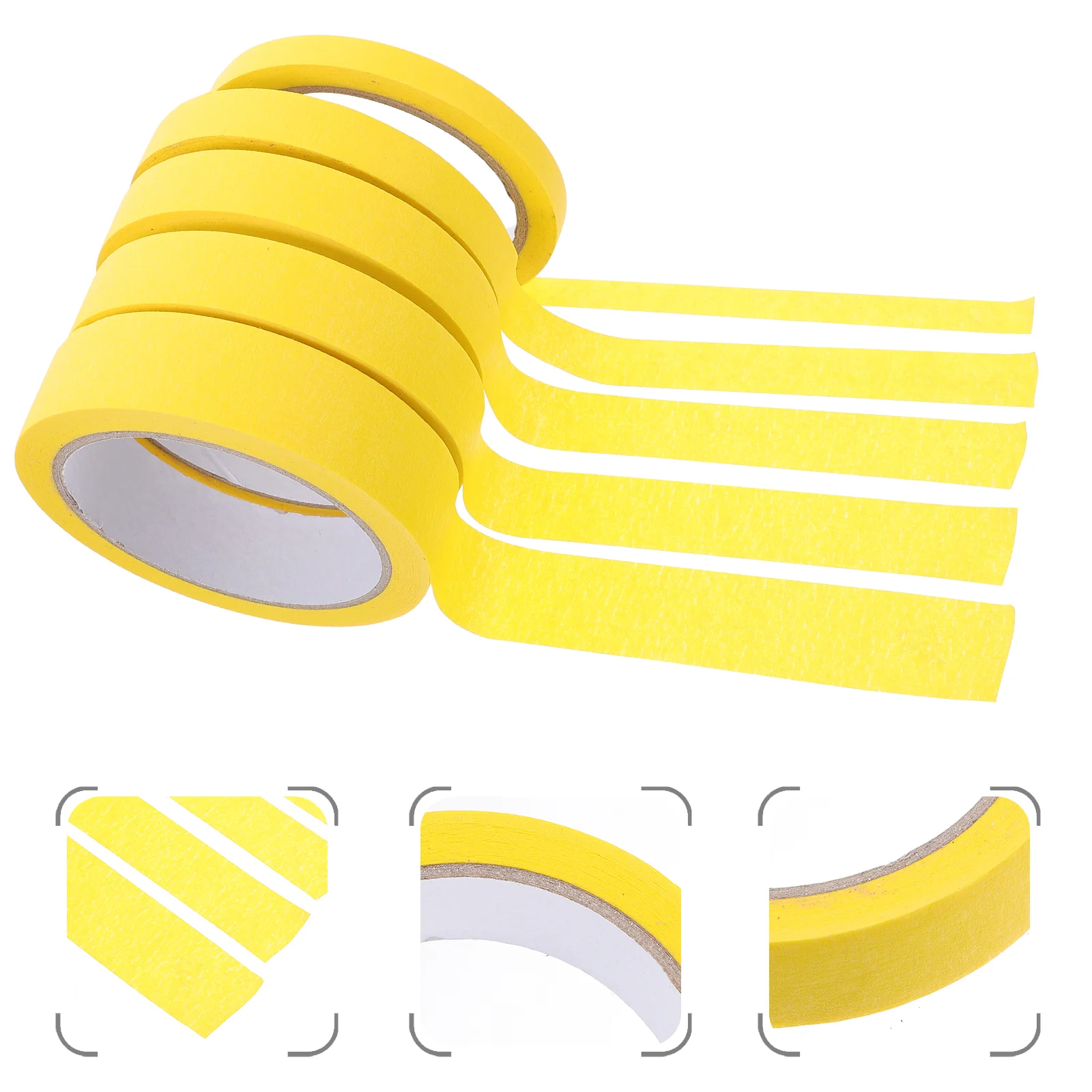 

5 Rolls Masking Tape Furniture Painter Colored Paper Tapes Fine Line Easy-tear Durable Leave No Trace