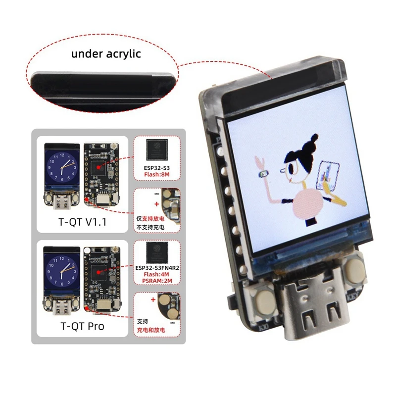 Nerdminer T-QT ESP32S3 GC9A01 2 5-дюймовый ЖК-дисплей модуль для бойнера Майнер биткоинов