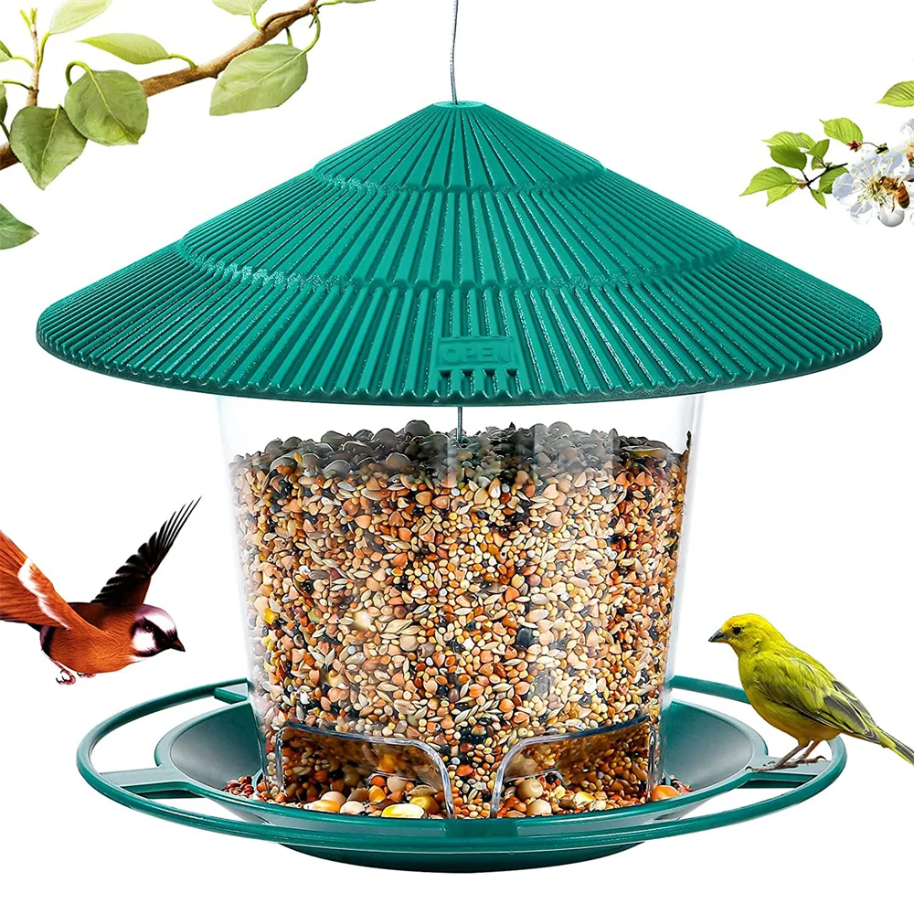 Neue Wasserdichte Pavillon Hängen Wilden Vogel Feeder Außen Food Container mit Hängen Seil Vogel Feeder Automatische Hummingbird Feeder