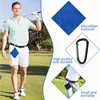 Square Golf Balls Cleaning Towel with Carabiner Hook 2