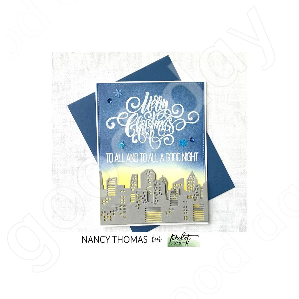 Обложка с изображением городского пейзажа металлические Вырубные штампы Декор