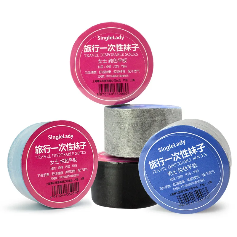 5Pairs Disposable Socks Outdoor Portable Compression Travel Sock  One Time Thin Sweat Absorbing Cotton Sock Sport Men Women