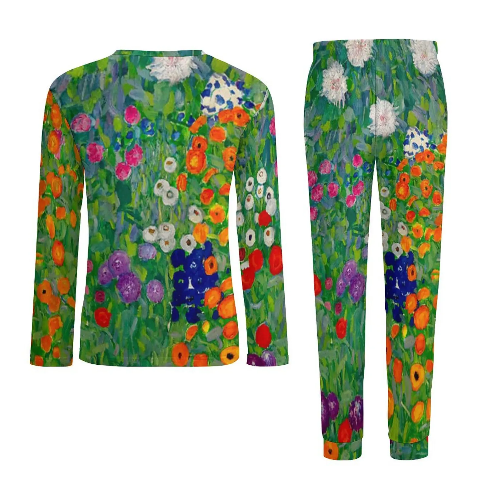 Красочные пижамы с цветочным принтом мужские мягкие Густава Климта осенний