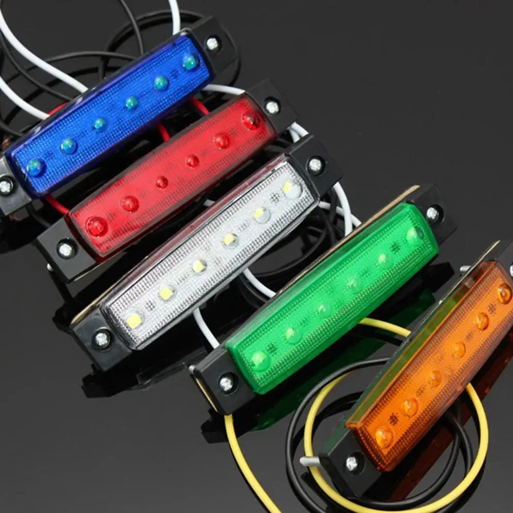 

Car External LED Lights Car Bus Truck Lorry Side Marker Indicator low Led Trailer Light DC LED 12V /24V 6 SMD LED Rear Side Lamp