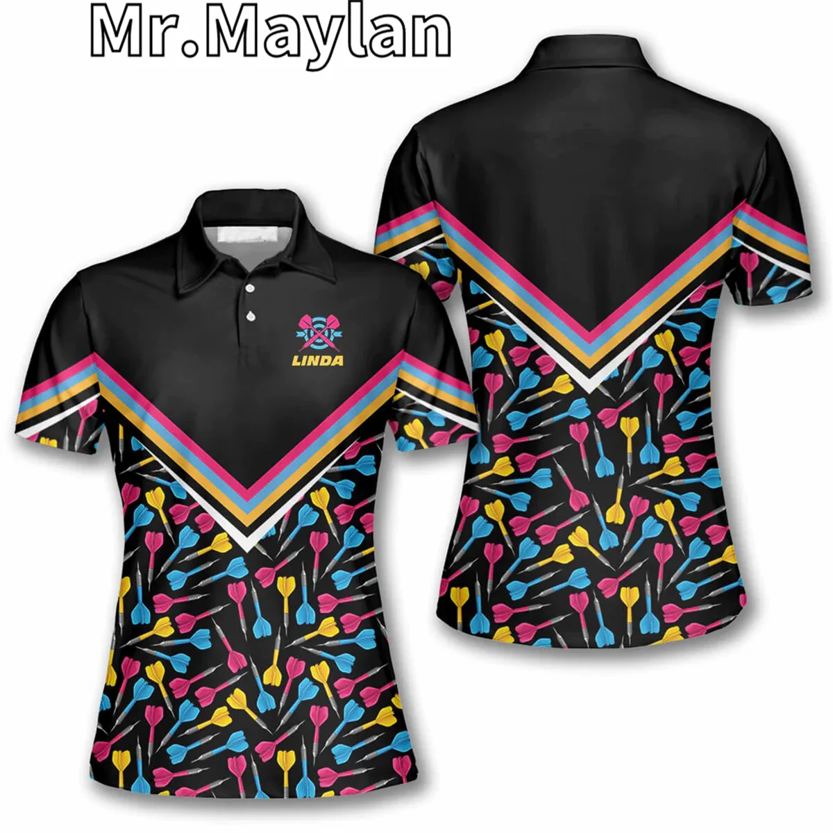 Спортивная 3d-рубашка-поло для женщин летняя футболка унисекс с разноцветным