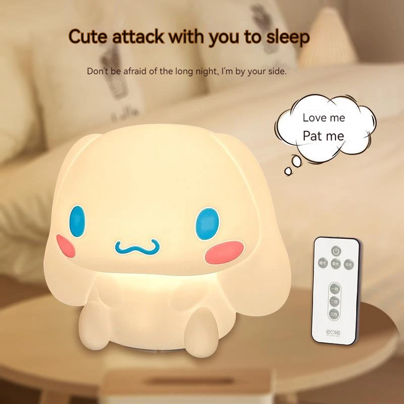 

Новинка Sanrio мультфильм Kawaii Cinnamoroll спальня маленькая ночь фотоэлемент спальня атмосфера Pat ночь фотоэлемент милый подарок на день рождения